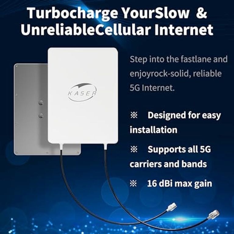 Зовнішня 5G-антена KASER Monobanda N78 3300-3800 MHz Panel Mimo з коефіцієнтом підсилення до 15 dBi, кабелі T240 10 м - V4. Нова Код:null. Изображение 5