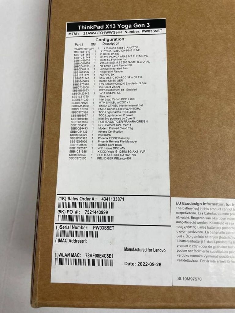 Lenovo 13/core i5-1235u ddr5/8gb ddr4/ssd 256 gb/*інтегрована Код:01-200572736. Зображення 21