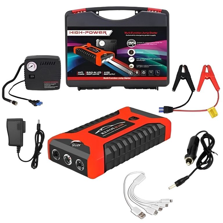 Пусковий зарядний пристрій 300/600A Jump Starter Pump з компресором 29B 99800 mAh Код:null. Зображення 10