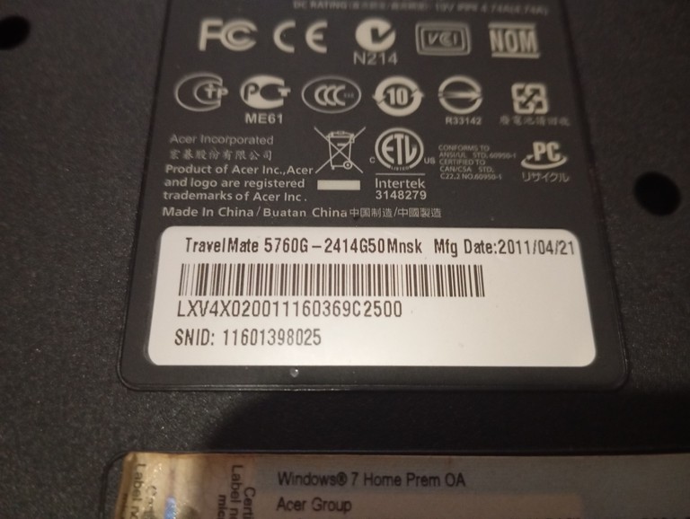 Оголошення Acer TravelMate 5760G Б/У
