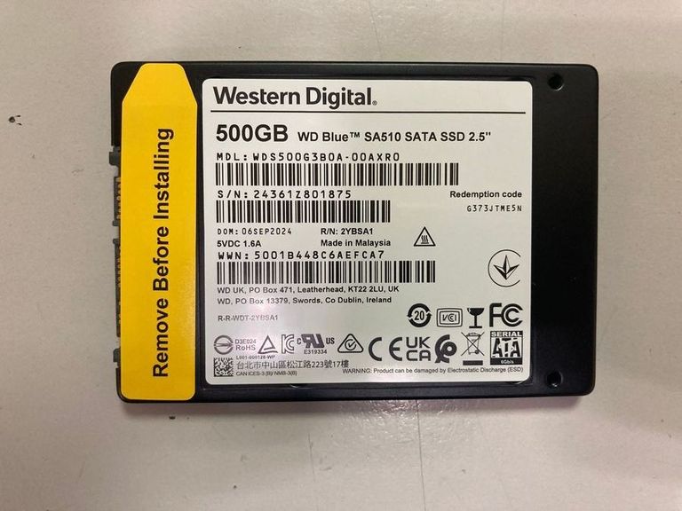 Объявление Wd Blue SA510 500 GB (WDS500G3B0A) Б/У