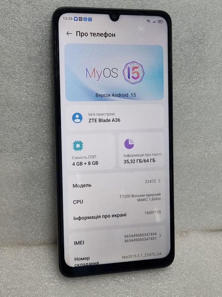 Дешево Zte Blade A36 4/64GB Green з ломбарду