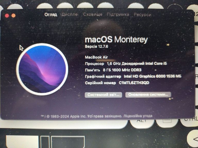 Распродажа Apple a1466/core i5 1,8 ghz/ram 8gb/ssd 120gb/hd graphics 6000, продавец Техноскарб