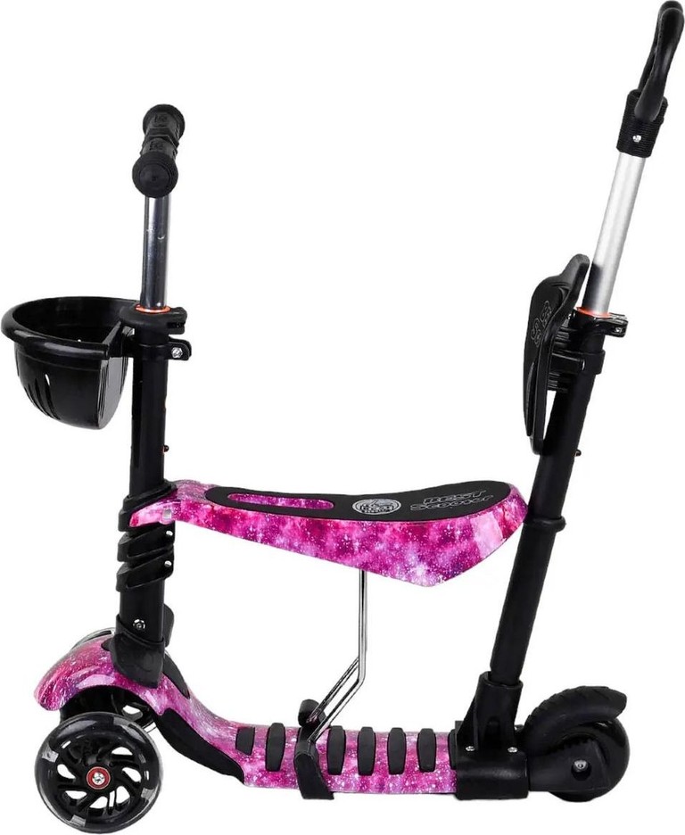 Scooter із колесами, що світяться, і батьківською ручкою 5в1 Код:null. Зображення 4