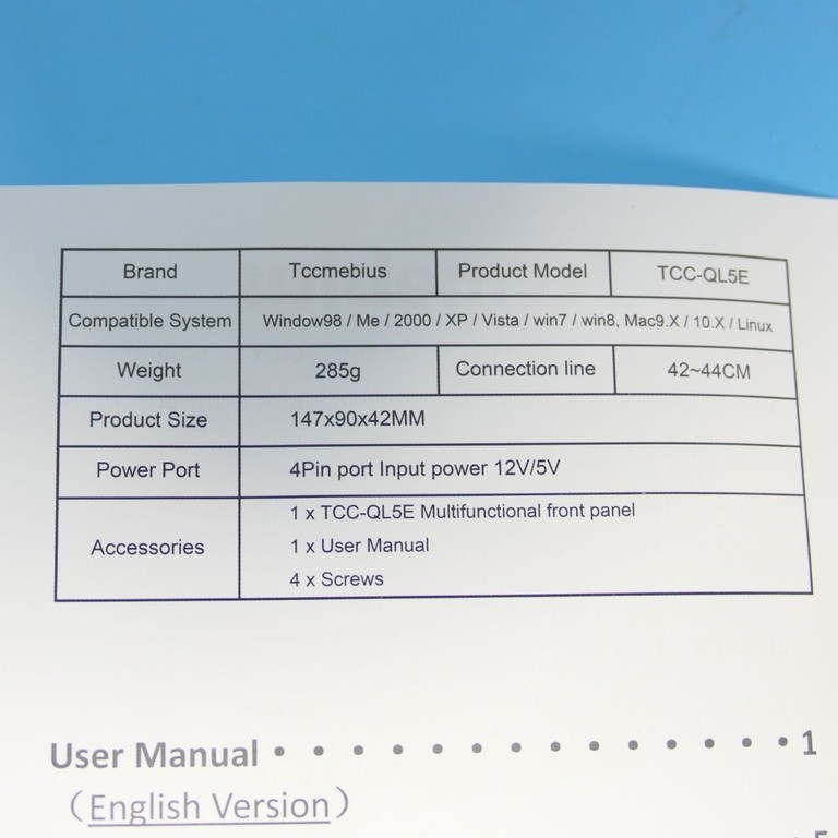 Tccmebius 5.25 дюйма TCC-QL5E Код:null. Зображення 7
