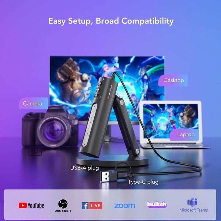 Usb мікрофон nearstream am10u для стрімінгу з підставкою, три режими запису. Новий. Код:null. Изображение 8