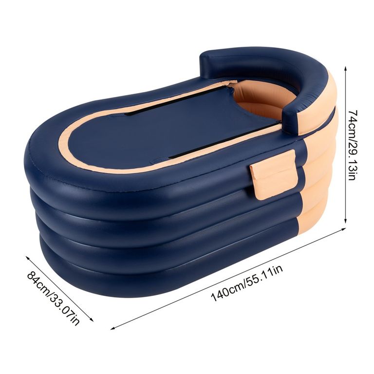 Надувна ванна для дорослих 1,4 м з бездротовим електричним повітряним насосом, ванна для гарячої води та крижаної. Нова. Код:null. Зображення 11