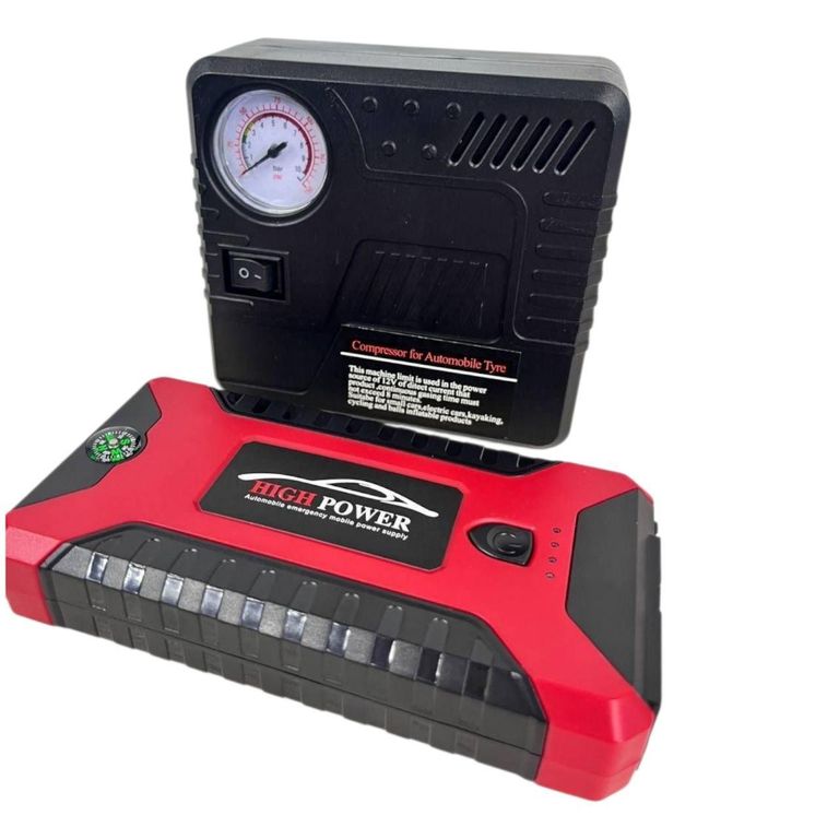 Пусковий зарядний пристрій 300/600A Jump Starter Pump з компресором 29B 99800 mAh Код:null. Зображення 6