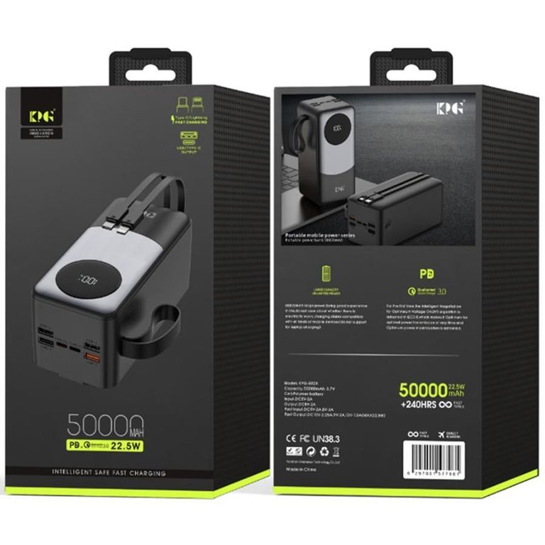 Купити Зовнішній акумулятор (Power Bank) KPG KPG-502X 50000mAh 22.5W з LCD дисплеєм Б/У