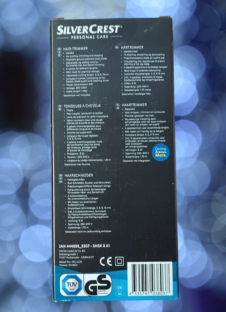 Silvercrest Hair Trimmer 4 Combs Код:null. Зображення 5