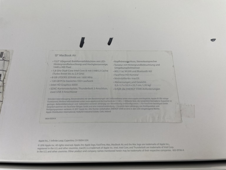 Объявление Apple MacBook Air 13.3" 2017 A1466 Б/У