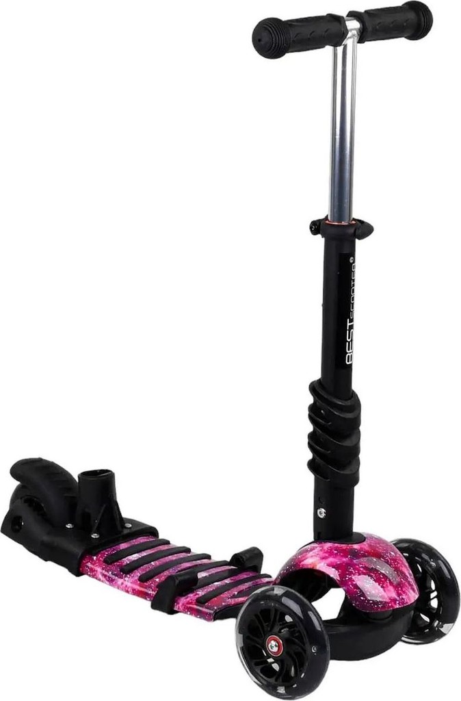 Scooter із колесами, що світяться, і батьківською ручкою 5в1 Код:null. Зображення 6