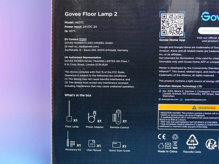 Дешиво Торшер Govee H607C Floor Lamp 2, 1725Lm, RGBICWW, WI-FI/Bluetooth, black (H607C311). Новий. с ломбарда