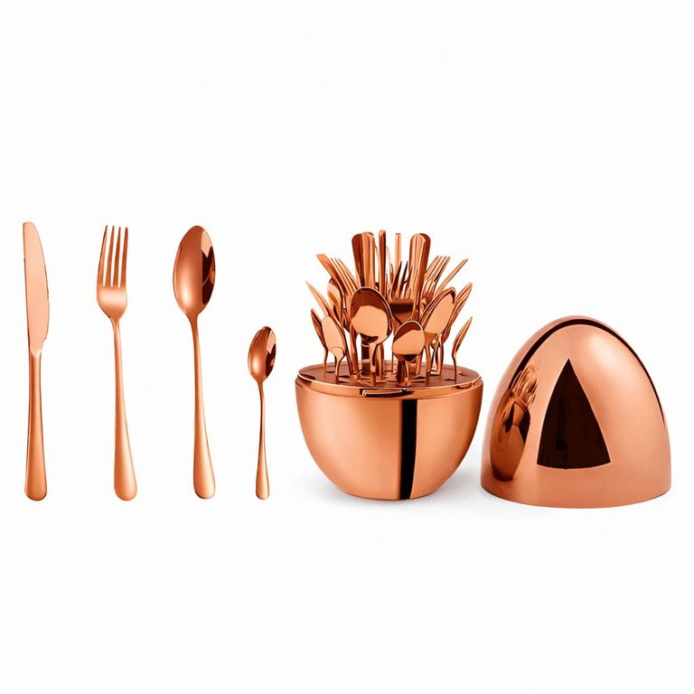 Столові прилади із нержавіючої сталі EGG 24 шт Код:null. Зображення 4