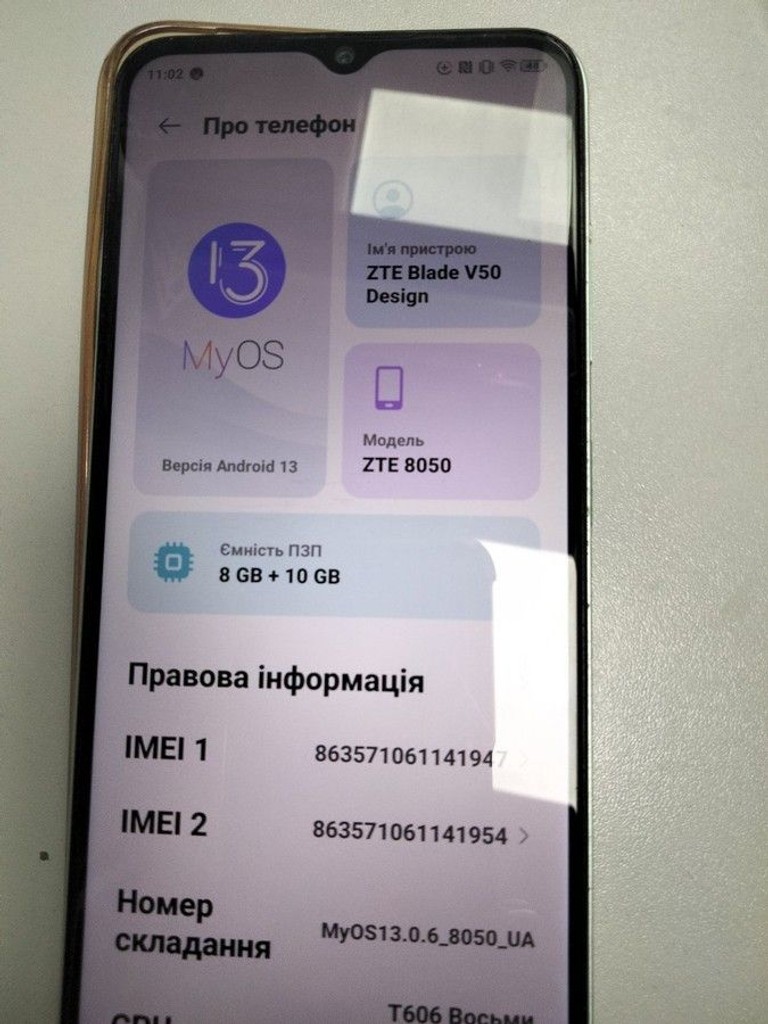 Оголошення Zte Blade V50 Design 8/256GB Black Б/У