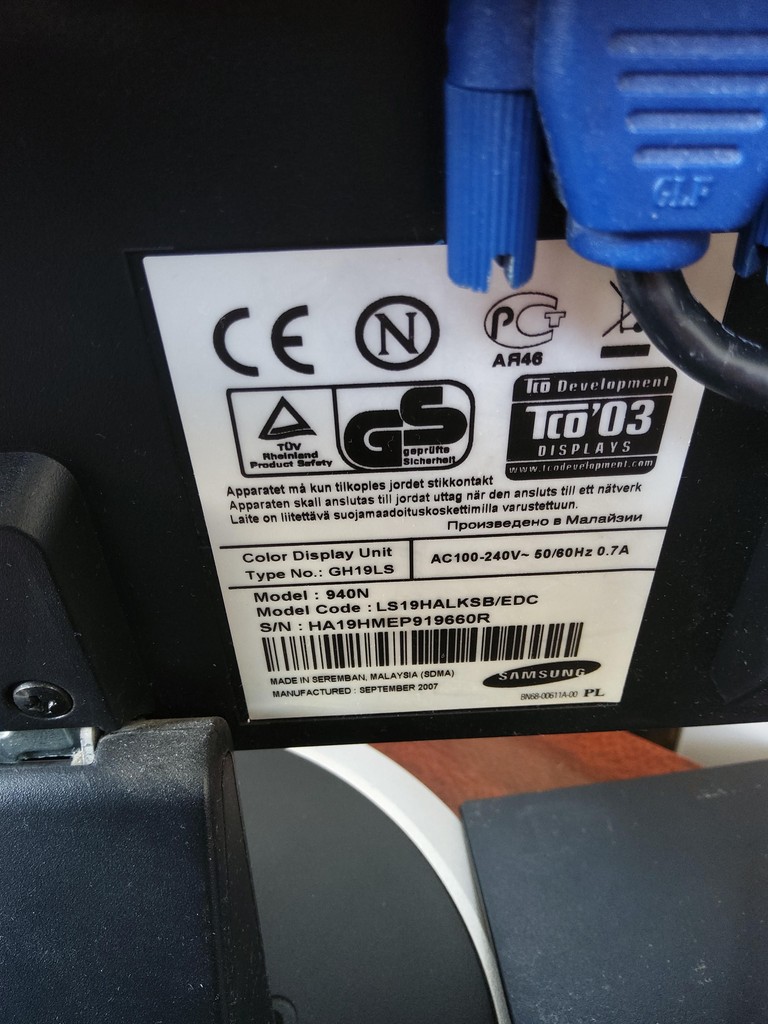 Монітор Б/В  Samsung SyncMaster. Монітор 19" Samsung SyncMaster 920N  Б/В  Код:null. Зображення 5