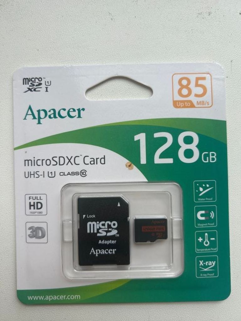 Купити Apacer 128 GB microSDXC Class 10 UHS-I R85 + SD adapter AP128GMCSX10U5-R Б/У