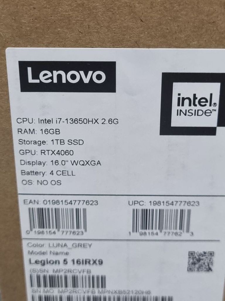 Дешиво Lenovo 16/core i7-13650hx ddr5/16gb ddr5/ssd 1000 gb/geforce rtx4060 8gb с ломбарда