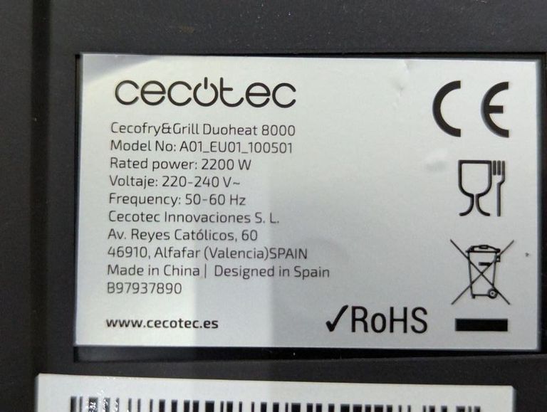Cecotec Cecofry&Grill Duoheat 8000 (A01_EU01_100501) Код:01-200840594. Зображення 10
