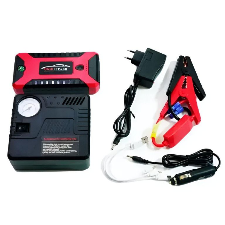 Пусковий зарядний пристрій 300/600A Jump Starter Pump з компресором 29B 99800 mAh Код:null. Зображення 9