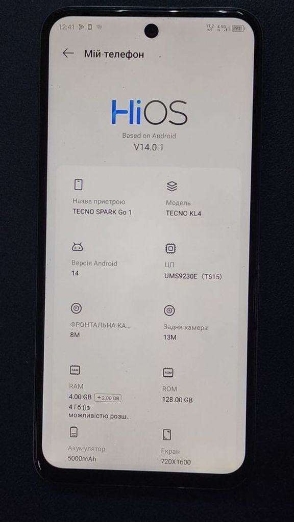 Оголошення Tecno spark go 1 kl4 4/128gb Б/У