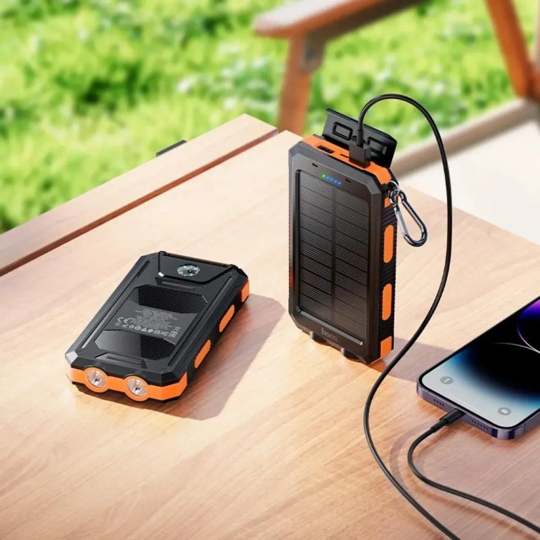 HOCO J164 Platinum Solar 8000mAh 2USB/Type-C із сонячною панеллю та ліхтариком Код:null. Зображення 8