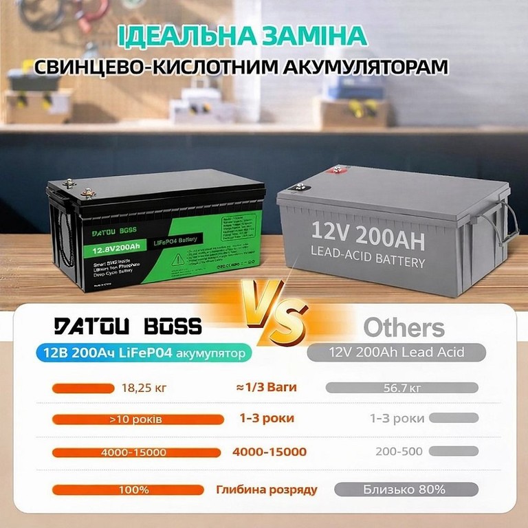 BATTERY LiFePO4 200Ah 12.8V Код:null. Изображение 5