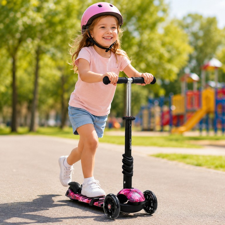Оголошення Scooter із колесами, що світяться, і батьківською ручкою 5в1 Б/У