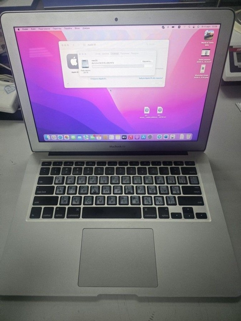 Оголошення Apple macbook air a1466 2017 13,3" core i5 1,8ghz/ram8gb/ssd256gb/intel hd graphics 6000 Б/У