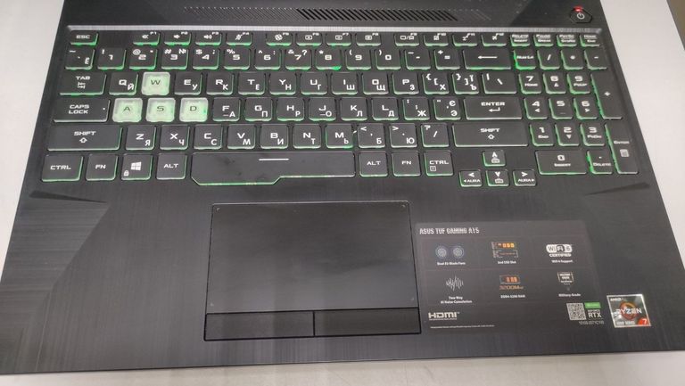 Объявление Asus 15/ryzen 7 4800h ddr4/16gb ddr4/hdd *відсутній/ssd 512 gb/geforce rtx3050 4gb Б/У