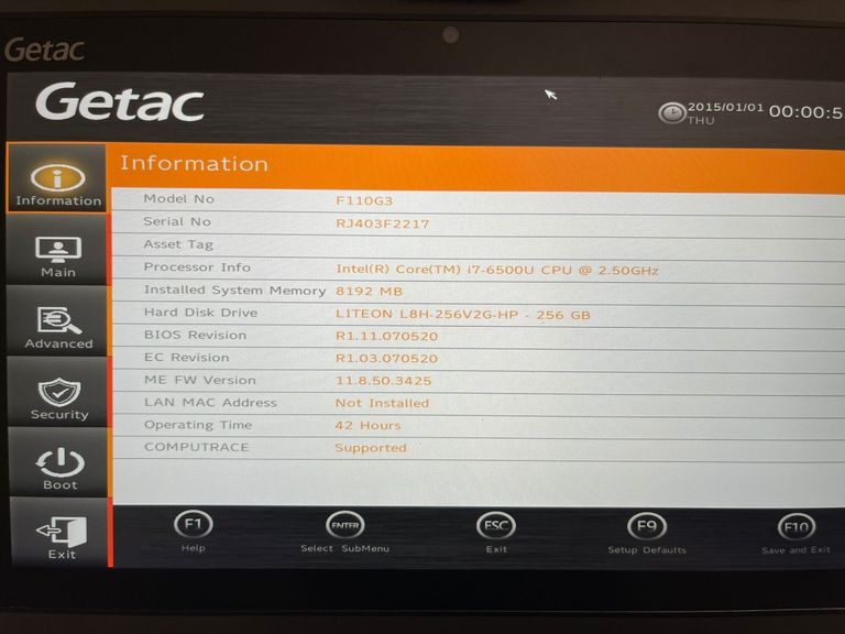 Getac F110 G3, 11.6", i7-6500U, 8GB, 256GB, 46 годин напрацювання Код:null. Изображение 8