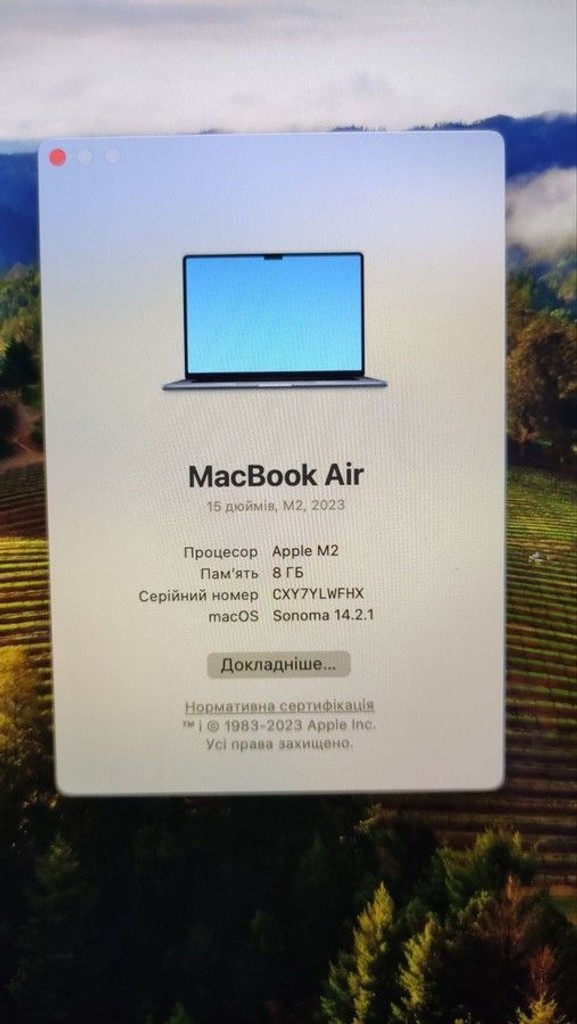 Розпродаж Apple 15,3"/ a2941/ m2 / ram8gb/ ssd256gb/ retina, truetone, продавець Техноскарб
