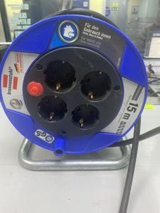 Б/в Подовжувач на котушці Brennenstuhl garant із заземленням 4 гн. синій 15 м 01-200920503