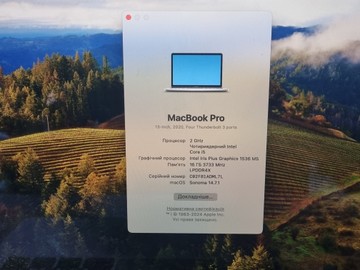 Б/в Ноутбук Apple macbook pro 13 2020 a2251/ core i5 2.0ghz/ ram 16gb/ ssd 512tb/ intel iris plus 01-200915917
