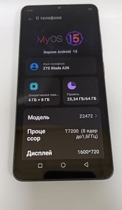 Б/у Мобільний телефон Zte blade a36 4/64gb 01-201016849