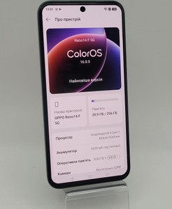 Б/в Мобільний телефон Oppo reno14 f 5g 8/256gb 01-201088424