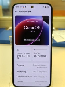 Б/в Мобільний телефон Oppo reno 14 fs 5g 12/512gb 01-201153995