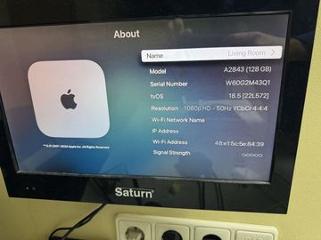 Б/у HD-медиаплеер Apple tv 4k 2022 wi-fi + ethernet 128 gb 01-200854379