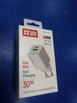 Б/в Зарядний блок Colorway gan mini 30w pd port pps usb-c cw-chs053pd-wt 01-200864369