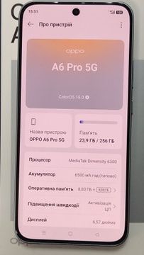 Б/в Мобільний телефон Oppo a6 pro 8/256gb 01-200930604
