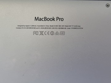 Б/в Ноутбук Apple macbook pro/ a1398/core i7 2.4hgz/ram8gb/ssd256gb/intel hd4000 01-200979092