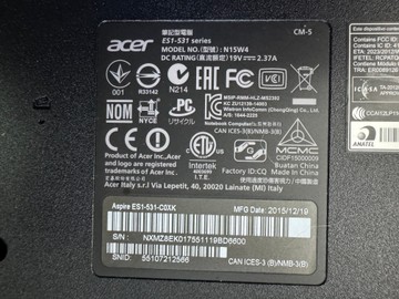 Б/в Ноутбук Acer 15/celeron n3050 ddr3/4gb ddr3/hdd 500 gb/ssd *відсутній/*інтегрована 01-201096992
