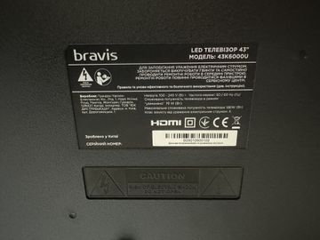 Б/у Телевизор Bravis 43k6000u 01-200907289