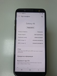 Б/в Мобільний телефон Samsung sm-a600fn galaxy a6 duos 01-200960755