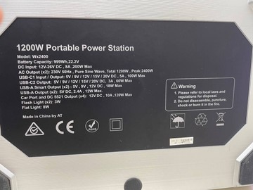 Б/в Зарядна станція Wonder wx2400 1200w power station 01-201019500
