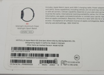 Б/в Смарт-годинник Apple watch se 2 gps + cellular 40mm aluminum case 01-200956953