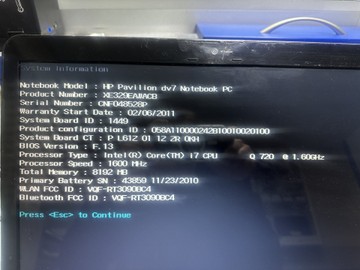 Б/у Ноутбук Hp 17''/core i7 q720/ram8gb/hdd500gb+ssd120gb/radeon hd 5000 01-200964453