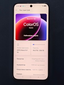 Б/в Мобільний телефон Oppo reno15 f 5g 8/256gb 01-201063525