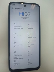 Б/в Мобільний телефон Tecno spark go 1 kl4 3/128gb 01-201079805