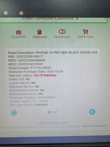 Б/у Мобильный телефон Apple iphone 16 pro max 256gb esim 01-200878714